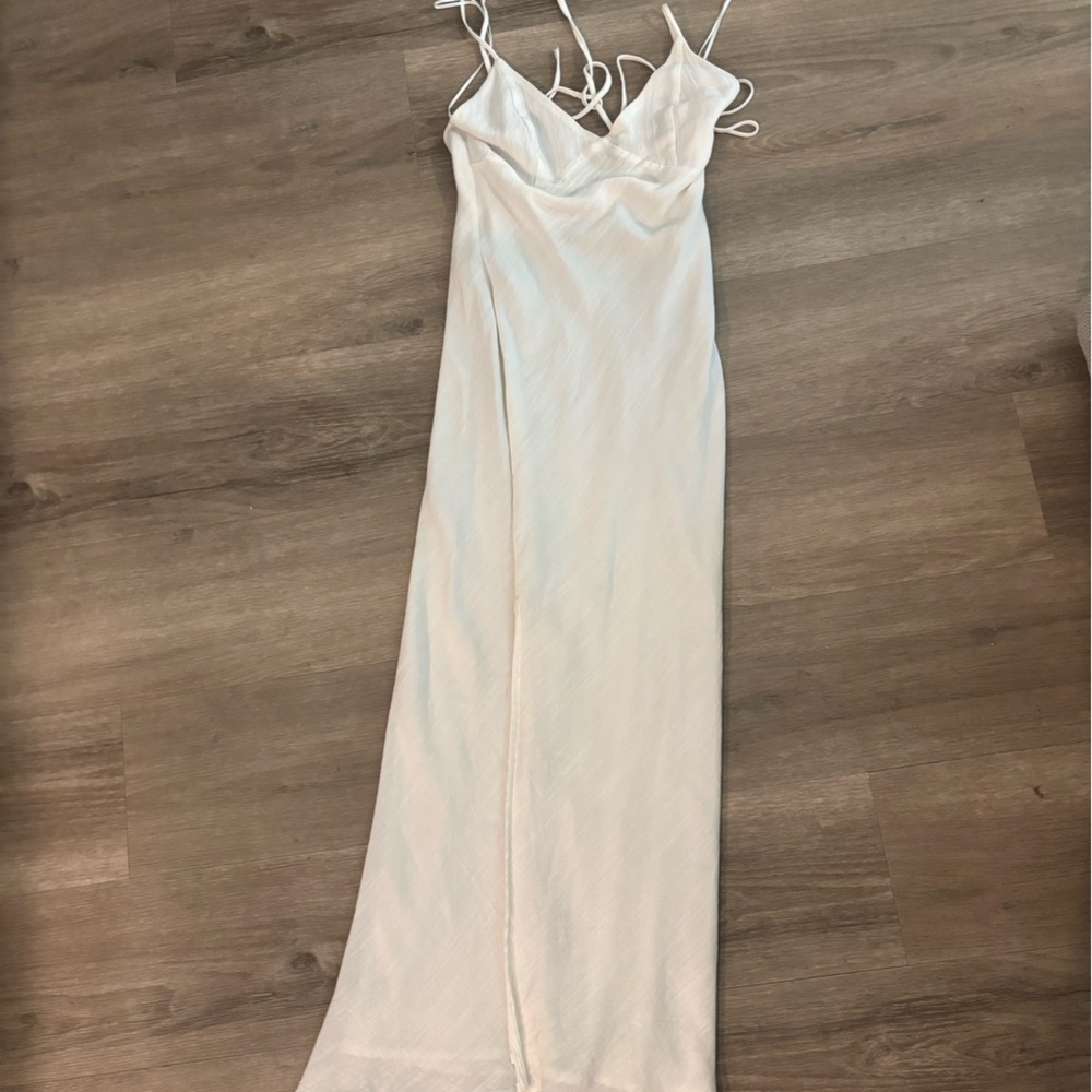 White Long Dress with Slit
